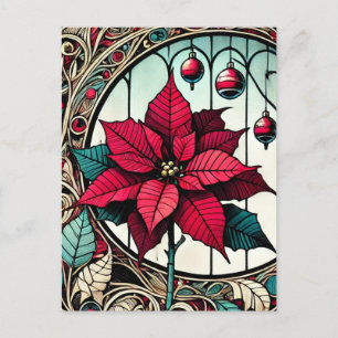 Poinsettia Christmas Flower Postkarte