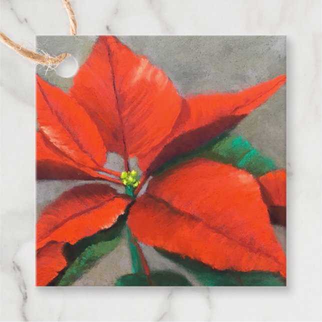 Poinsettia Christmas Geschenkanhänger (Vorderseite)