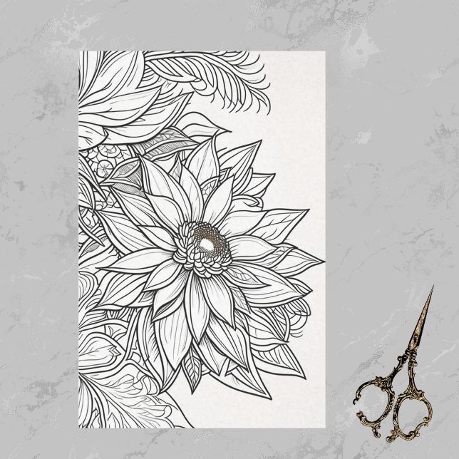 Poinsettia Christmas Intricate Line Zeichnend Seidenpapier (Von Creator hochgeladen)