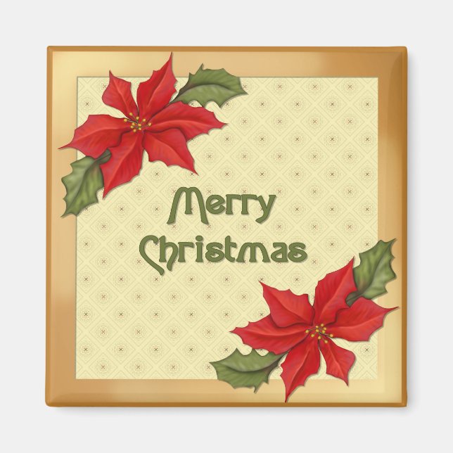 Poinsettia Christmas Magnet (Vorne)