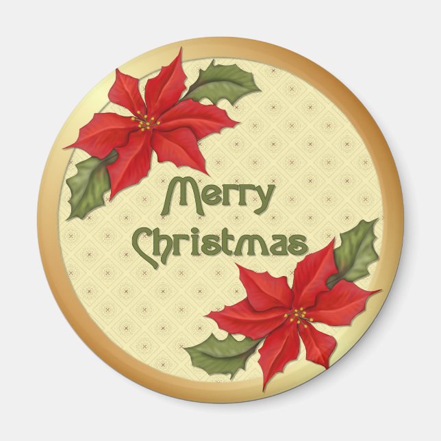 Poinsettia Christmas Magnet (Vorne)