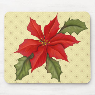 Poinsettia Christmas Mousepad