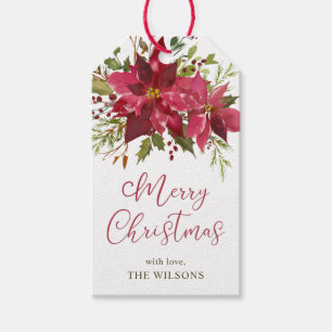 Poinsettia Christmas Personalisiert Geschenkanhänger