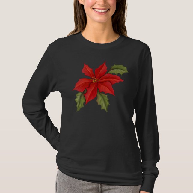 Poinsettia Christmas T-Shirt (Vorderseite)