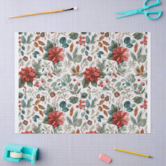 Poinsettia Christmas Tissue Paper Seidenpapier