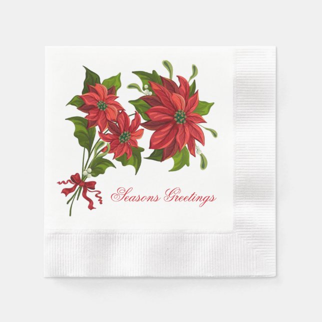 Poinsettia Cocktail Serviette (Vorderseite)