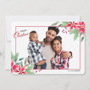 Poinsettia Corners Foto-Weihnachtskarte Feiertagskarte