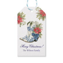 Poinsettia-Cowgirl-Stiefel-Weihnachtsgeschenkanhän