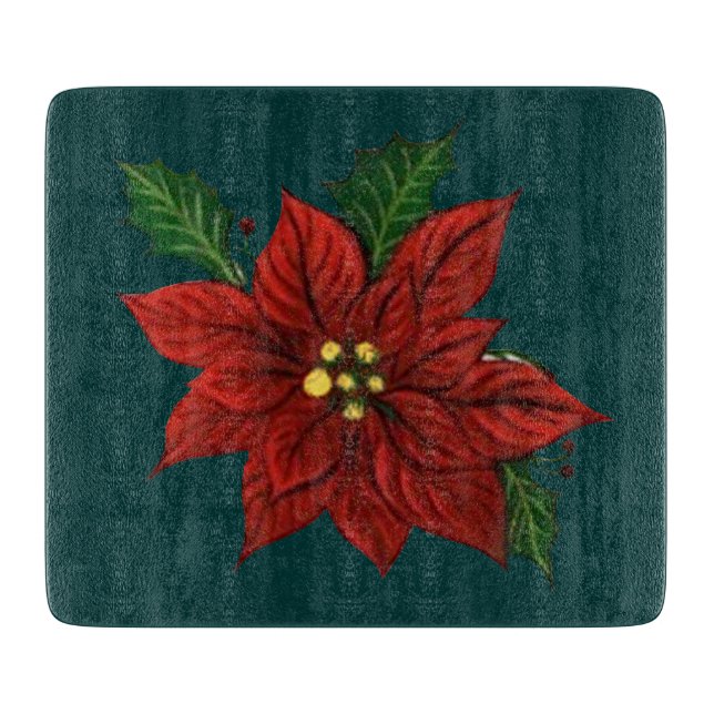 Poinsettia Cutting Board Schneidebrett (Vorderseite)