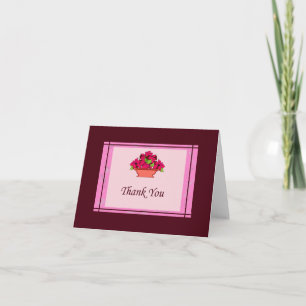 Poinsettia Danke Karte mit rosa Grenze