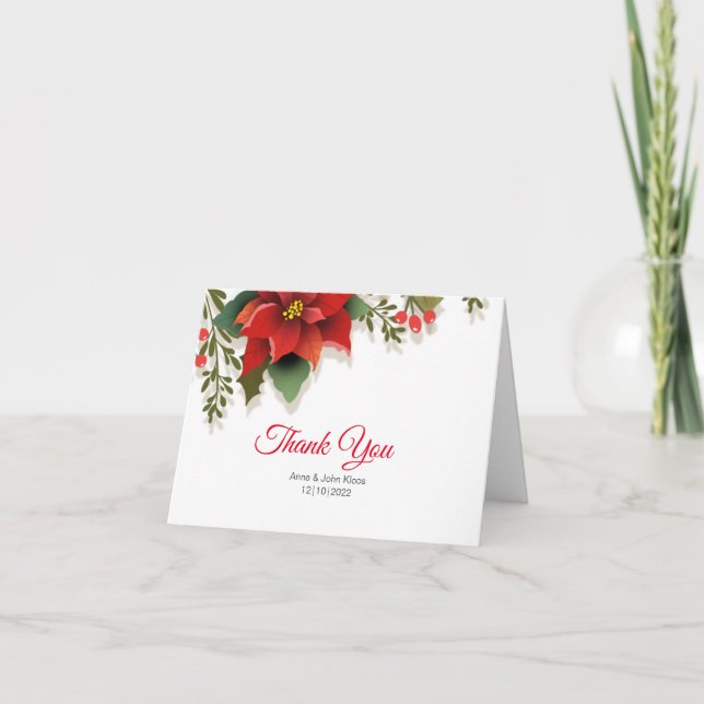 Poinsettia Dankeschön Karte (Vorderseite)