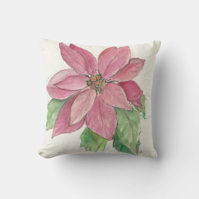 Poinsettia-Design auf einem Throw-Kissen Kissen (Vorderseite)