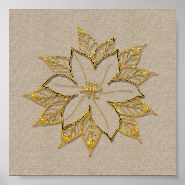 Poinsettia Dezember-Blume Poster (Vorne)