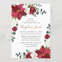 Poinsettia Elegant Winter Floral Rotes Brautparty