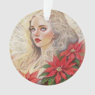 Poinsettia-Engel-Ornament Ornament