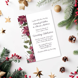 Poinsettia Floral Wedding | Scharlachrot Einladung