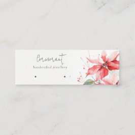 Poinsettia Florals Christmas Hoops Stud Holder Mini Visitenkarte