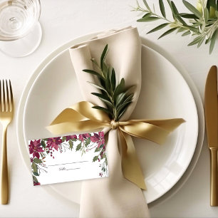 Poinsettia Florals Wedding Scharlachrot Platzkarte