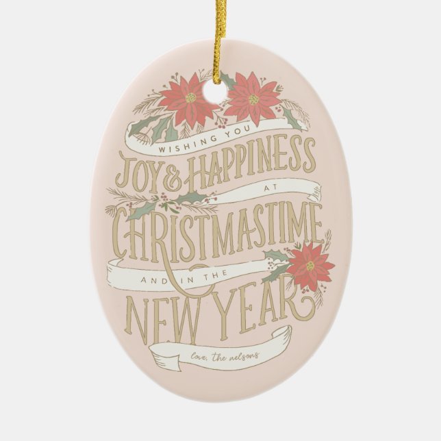 Poinsettia Foto Keramik Ornament (Vorne)