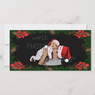 Poinsettia Foto Weihnachtskarte Feiertagskarte