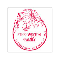 Poinsettia Frame Merry Xmas #2 Name Rücksendeadres