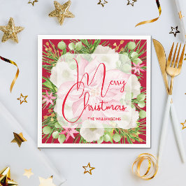 Poinsettia Frohe Weihnachten Serviette