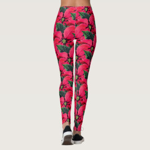 Poinsettia Fun Abstrakte Künstlerische Leggings