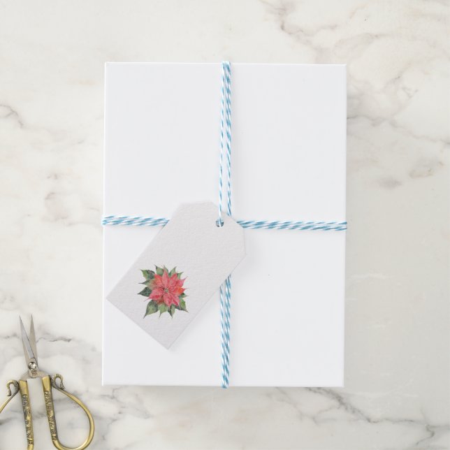 Poinsettia Geschenkanhänger (Mit Garn)