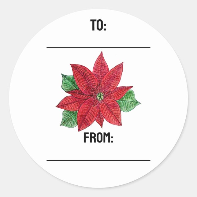 Poinsettia Gifting Stickers (Vorderseite)