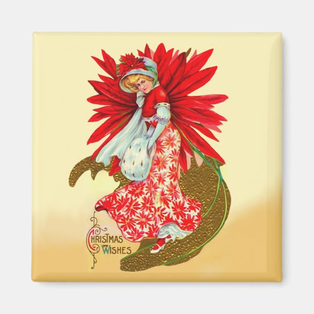 Poinsettia Girl Magnet (Vorne)