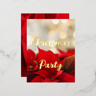 Poinsettia Gold Foil Script Frohe Weihnachtszeit P Folien Feiertagspostkarte