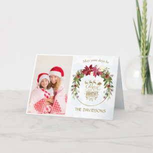 Poinsettia Gold Frohe und helle Foto Weihnachten