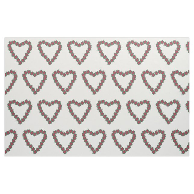 Poinsettia Hearts Red Green White Christmas Fabric Stoff (Fat Quarter (45,7 x 55,9 cm))