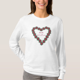Poinsettia Herz Christmas Bride Tee Shirts