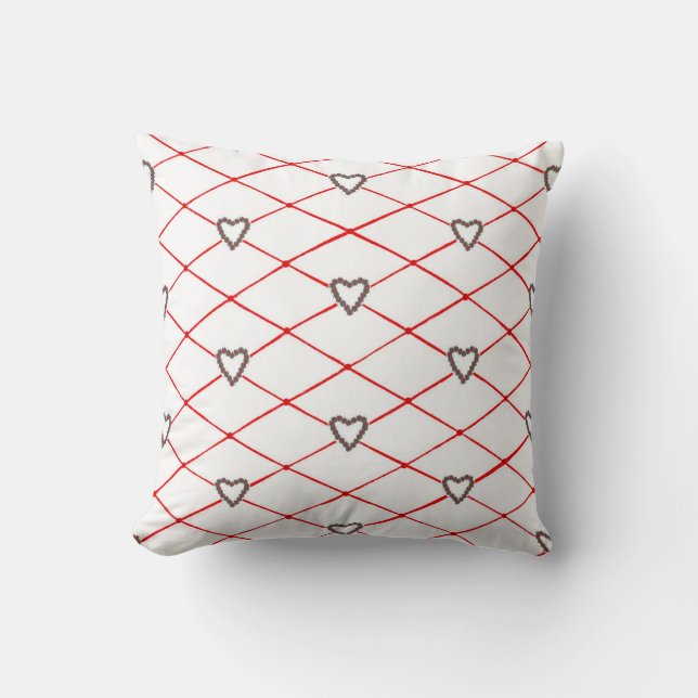 Poinsettia Herz Criss Cross Quilt Pattern Pillows Kissen (Vorderseite)
