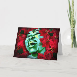 Poinsettia-Himmel Feiertagskarte