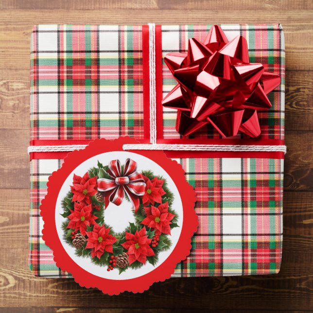 Poinsettia Hinzufügen von Unterschriften und Weihn Ornament Karte (Insitu (Geschenk))