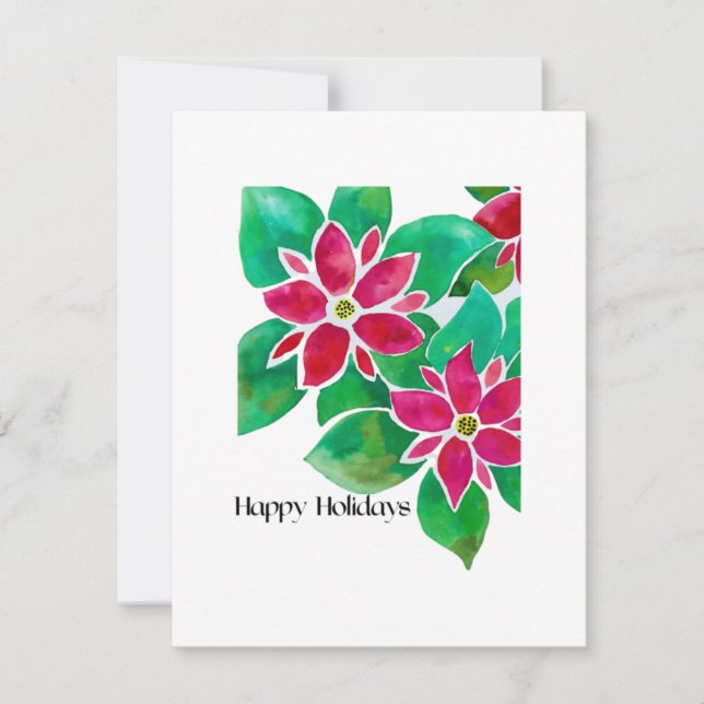Poinsettia Holiday Card Modern (Vorderseite)