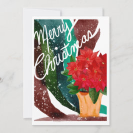 Poinsettia Holiday Karte leer