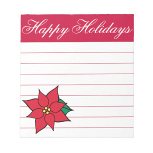 Poinsettia Holiday Notepad Notizblock