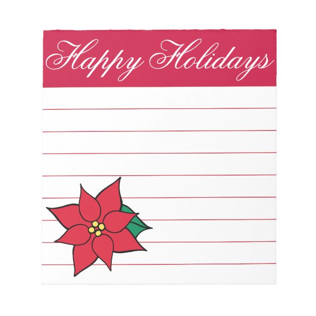 Poinsettia Holiday Notepad Notizblock (Vorderseite)