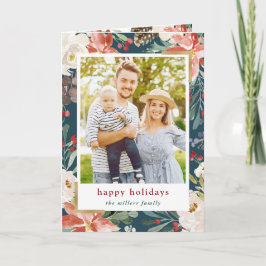 Poinsettia Holly Berries Foto Weihnachten