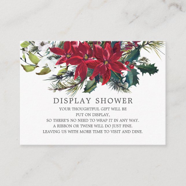Poinsettia Holly Brautparty Display Dusche Begleitkarte (Vorderseite)