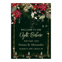 Poinsettia Holly Willkommen in der Nacht vor der U