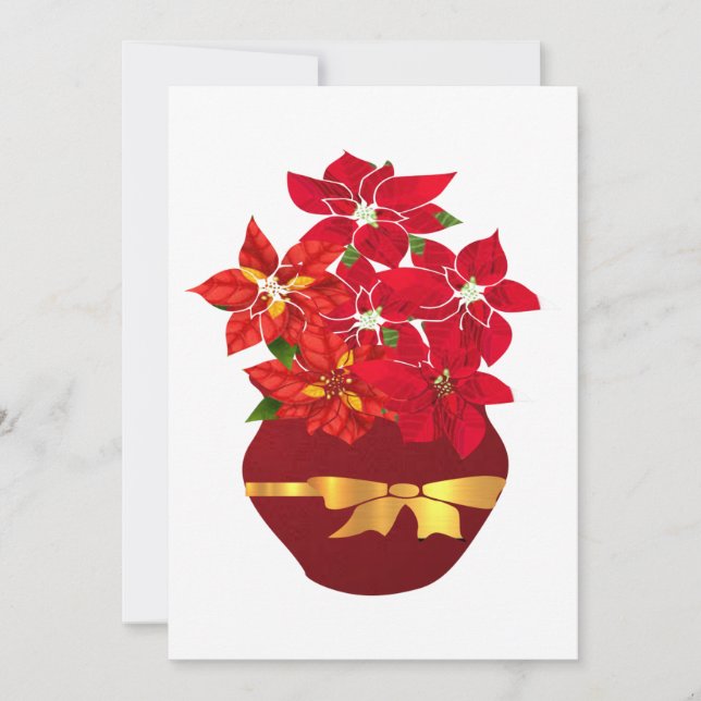 Poinsettia in einer Vase Feiertagskarte (Vorderseite)
