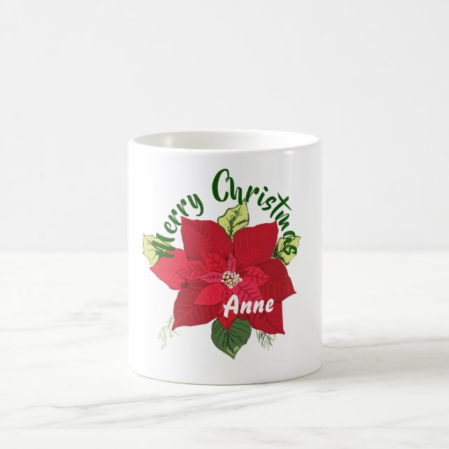 Poinsettia Individuelle Name Tasse (Mittel)