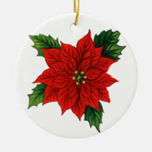 Poinsettia Keramikornament