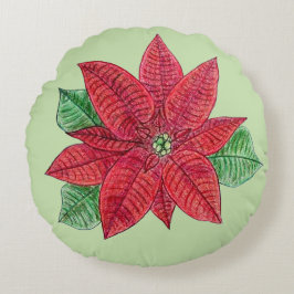 Poinsettia Kissen - Minzhintergrund