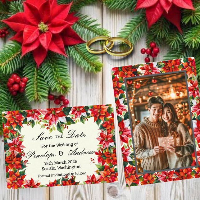 Poinsettia Krone der Anden Save the Date Karte (Von Creator hochgeladen)