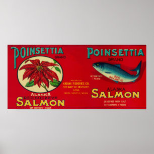 Poinsettia-Lachse können beschriften Poster